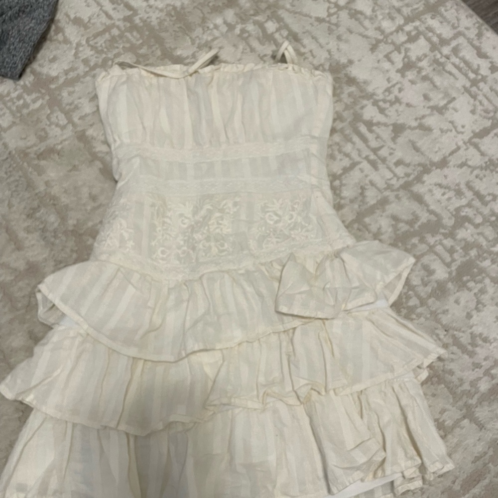 Elegant White Layered Kids Dress
